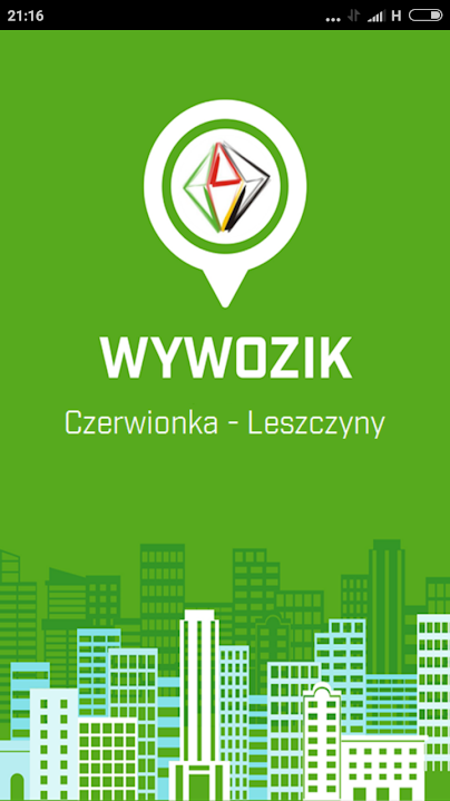 Strona tytułowa aplikacji mobilnej Wywozik Czerwionka-Leszczyny